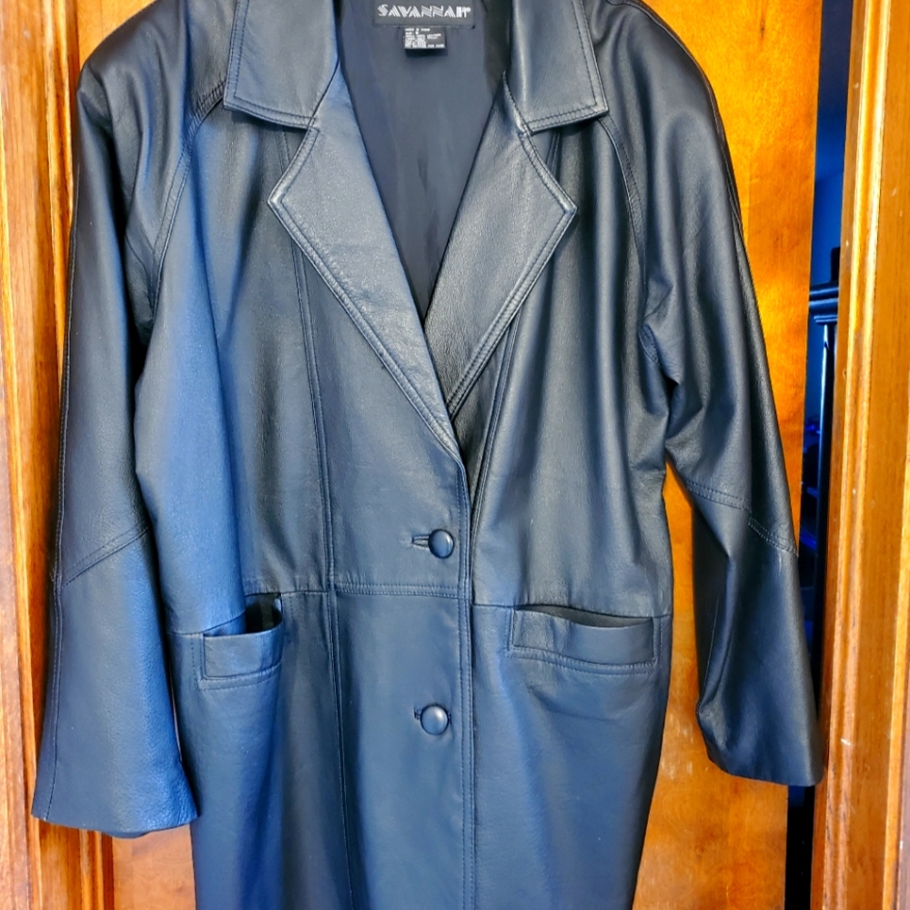 Savannah 100% leather jacket in black size small